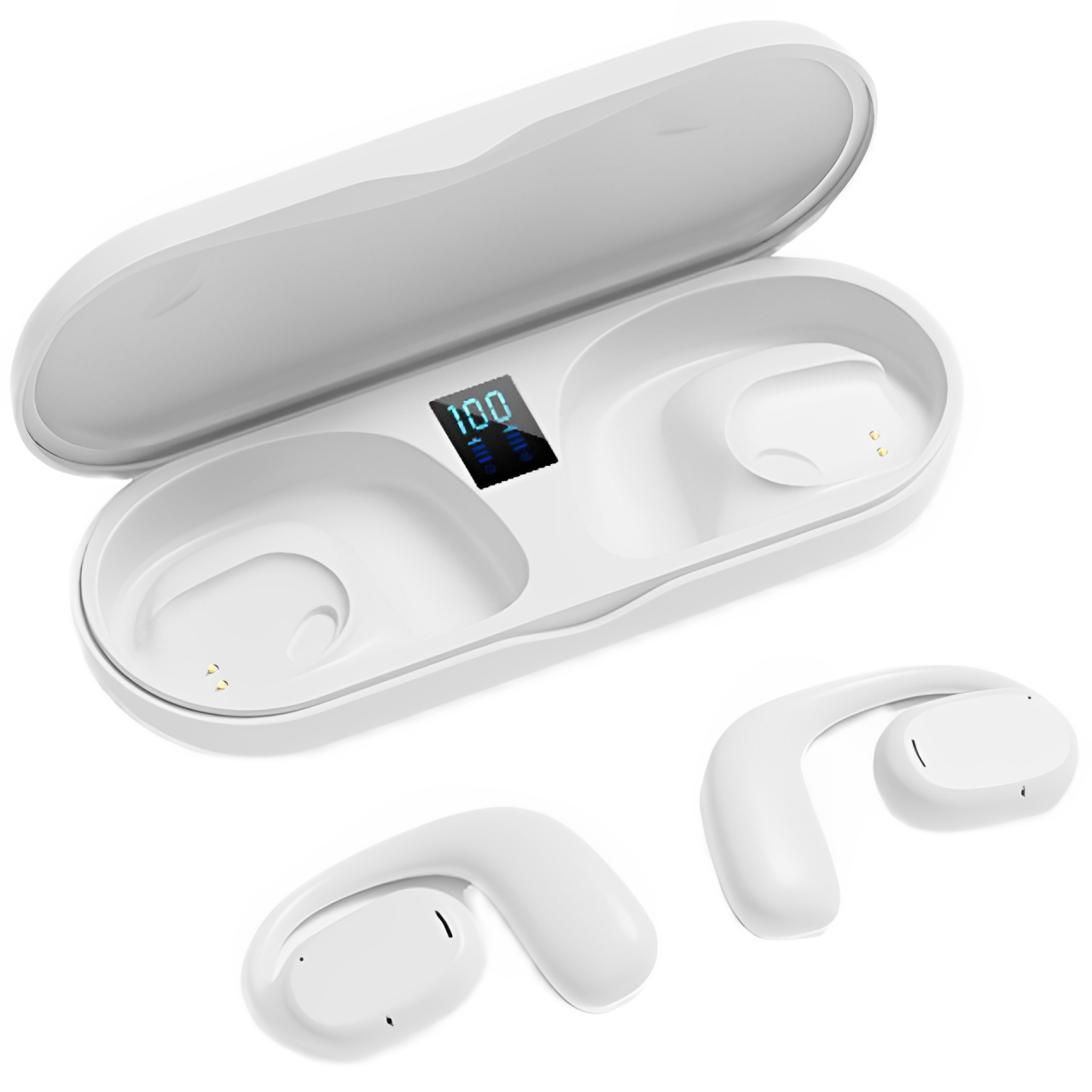 掛耳式藍牙耳機運動不入耳閉塞開放式數顯電倉