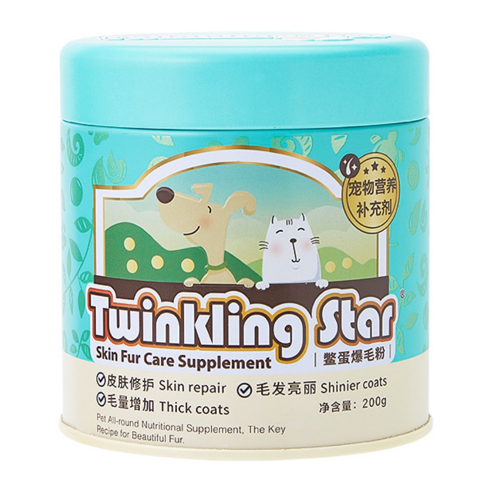 Twinkling Star 鱉蛋爆毛粉200g狗狗猫咪通用增毛美毛鱉蛋粉卵磷脂