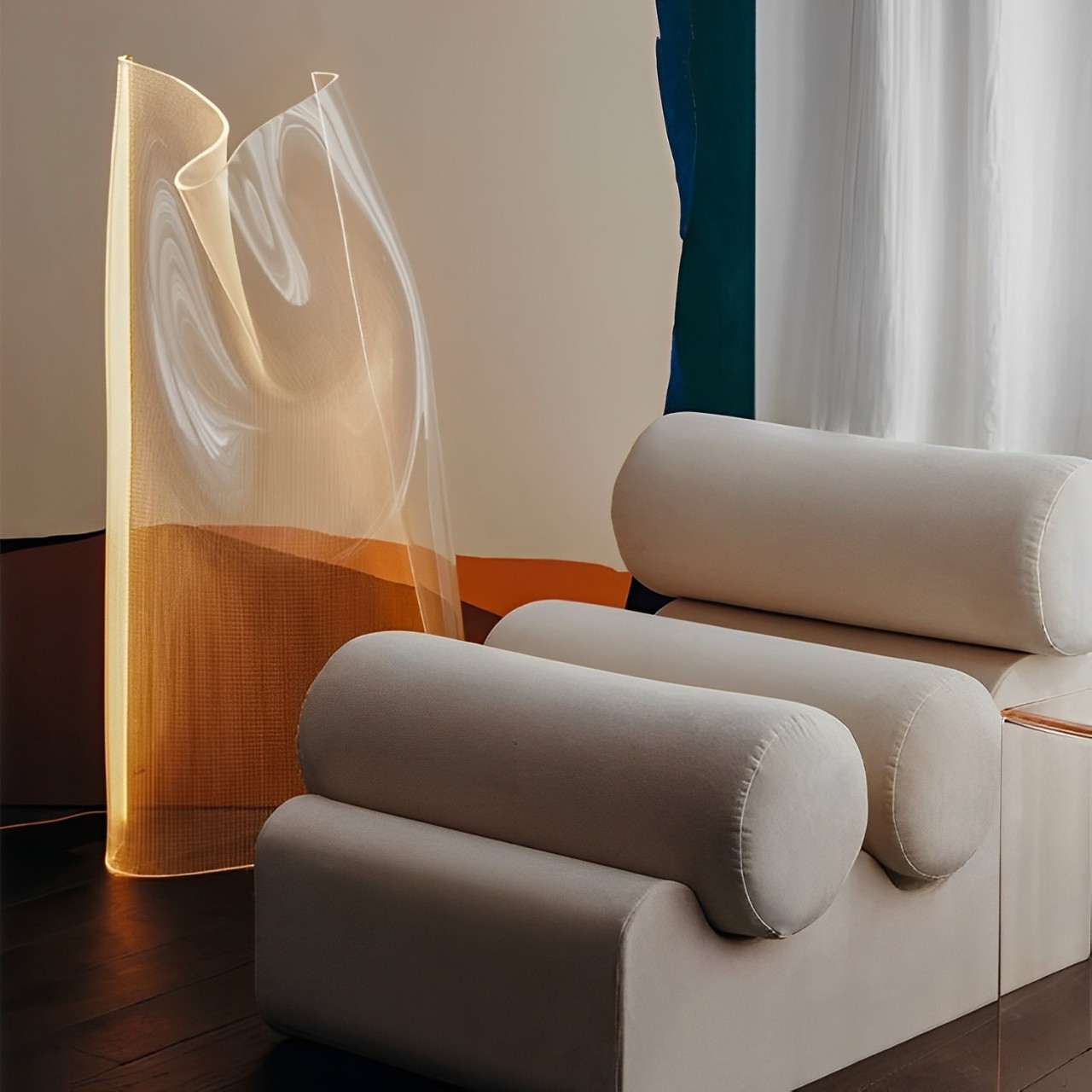 不規則氛圍燈後現代設計感落地燈檯燈客廳臥室網紅臺燈創意客廳臥室沙發藝術落地燈