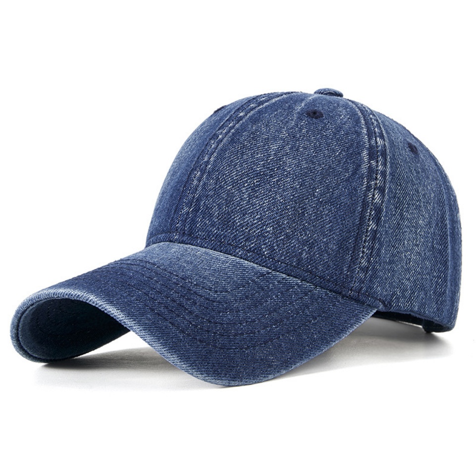 牛仔棒球帽春夏季節新款水洗復古軟頂牛仔棒球帽男女遮陽防曬防風保暖鴨舌帽
