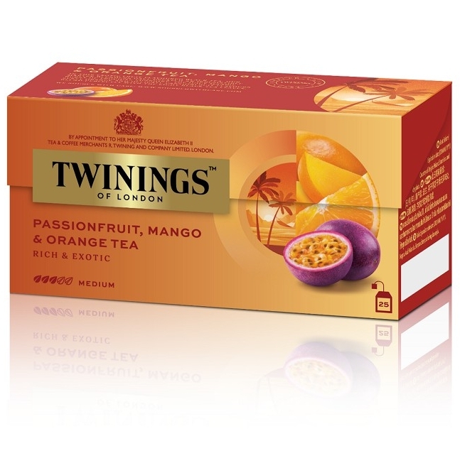【澳門發貨】6盒 TWININGS 川寧熱情果芒果橙紅茶25包裝花草茶花果茶袋裝茶包