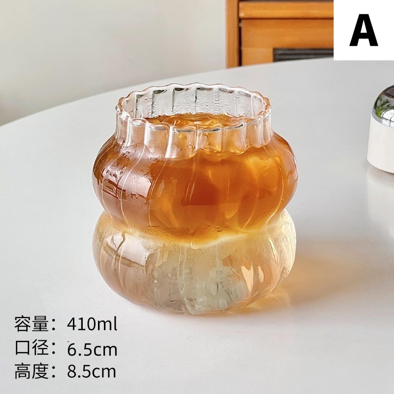 網紅玻璃咖啡杯早餐牛奶杯ins風冰美式拿鐵杯果汁冷飲喝水杯高硼硅玻璃吸管