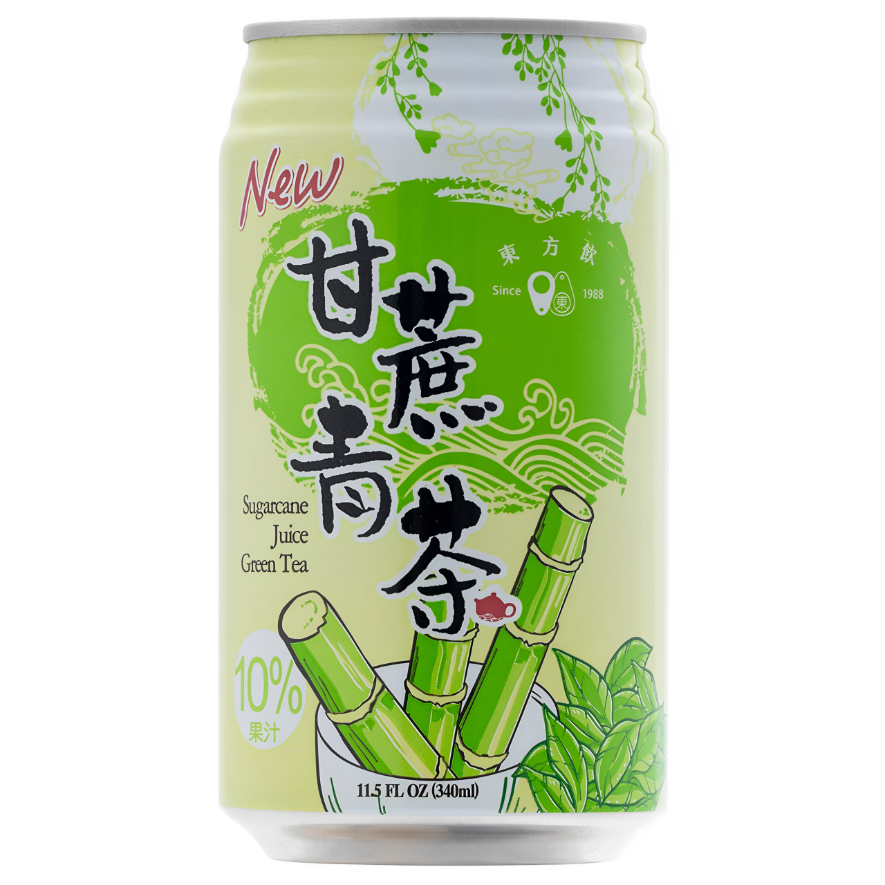 【澳門發貨】（原箱24罐）東方飲甘蔗青茶320ml台灣進口10%果汁果飲茶飲