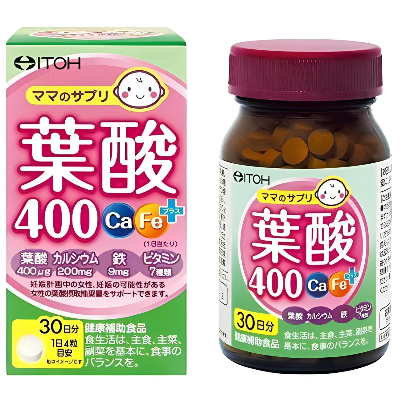 【澳門發貨】ITOH井藤漢方製薬葉酸400鈣*鐵Plus120粒裝30日份懷孕女性補給