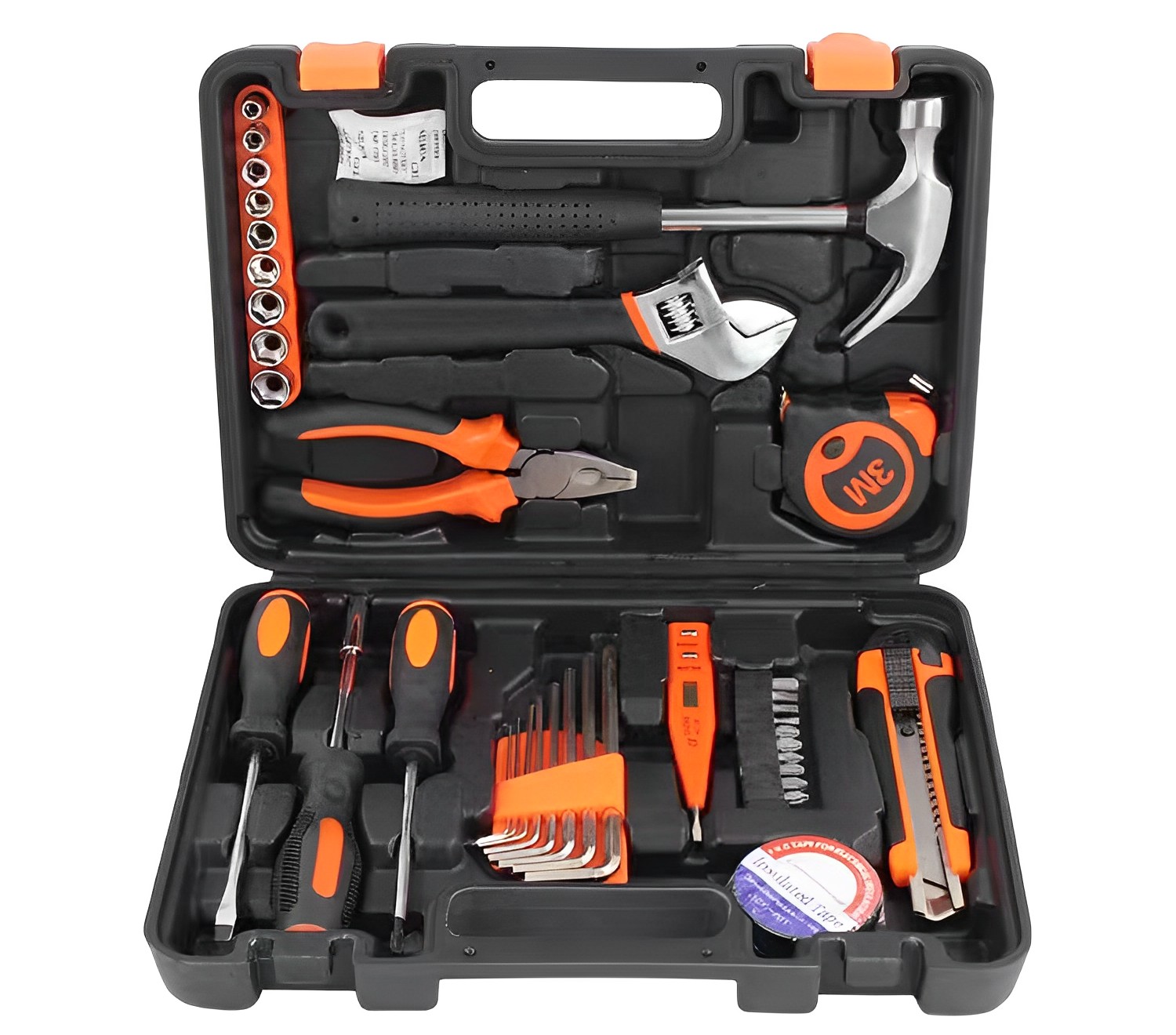 多功能38件套家用工具套裝家庭裝修手動維修電動裝修工具配件五金工具配件電工維修組套