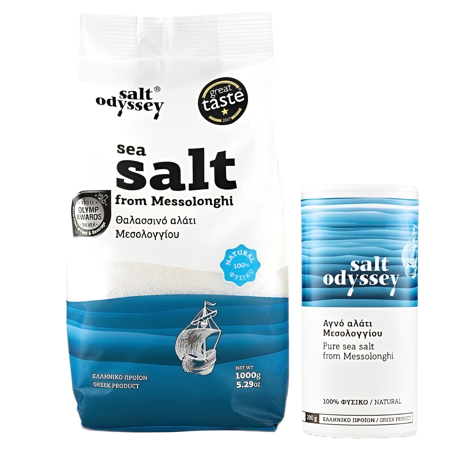 【澳門發貨】Salt Odyssey希臘米索隆純海鹽袋裝1000g/瓶裝280g純淨太陽能蒸發海鹽替用食鹽烹調用精製鹽