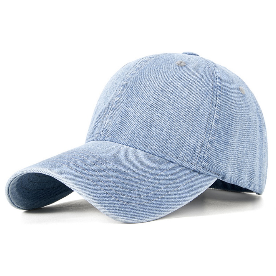 牛仔棒球帽春夏季節新款水洗復古軟頂牛仔棒球帽男女遮陽防曬防風保暖鴨舌帽