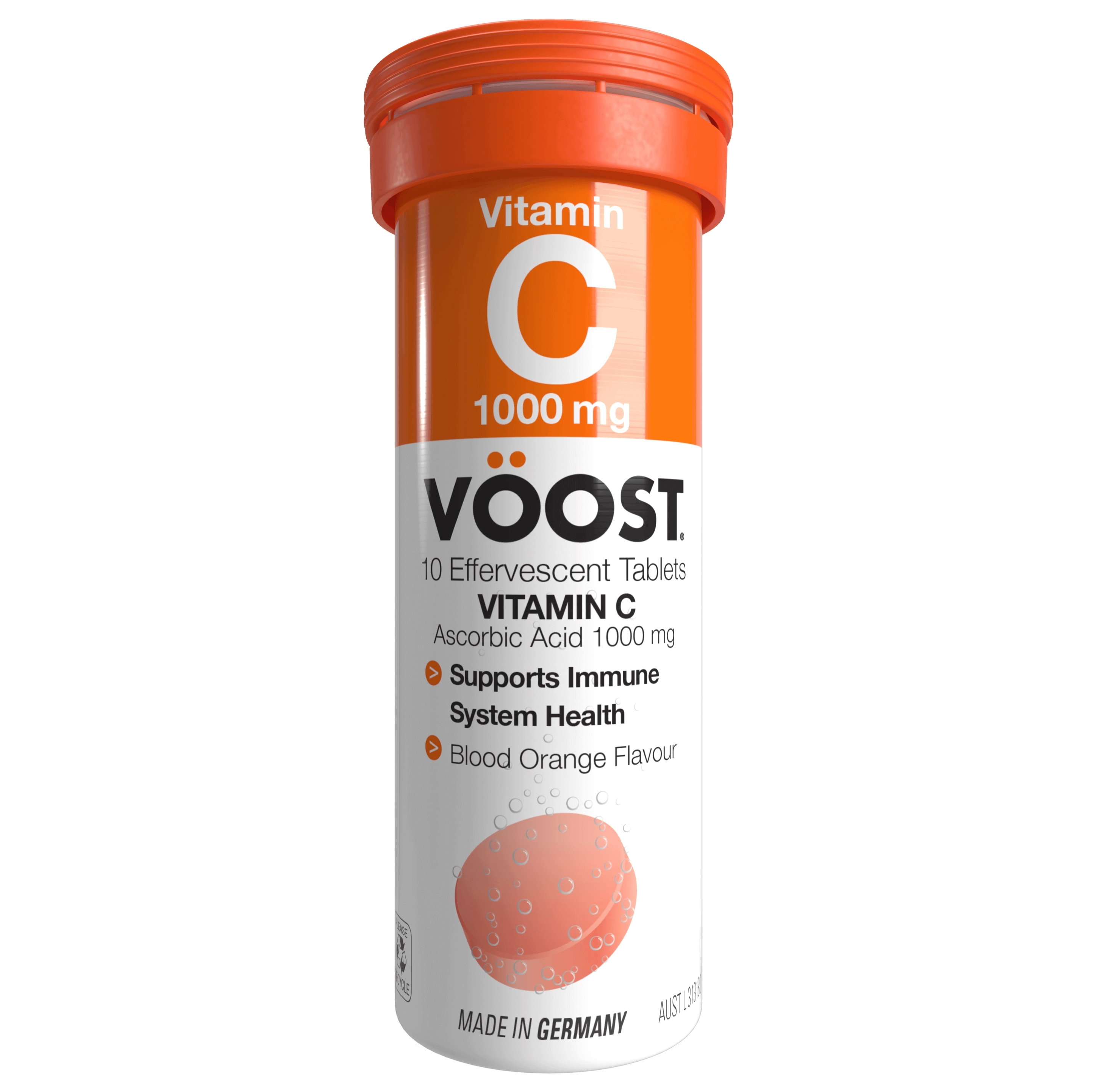 【澳門發貨】VOOST 維他命C-500mg血橙味水溶片10片裝維C發泡錠泡騰片