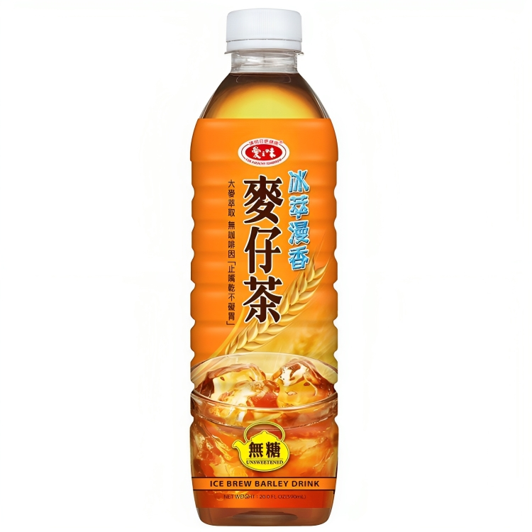 【澳門發貨】（原箱24瓶）愛之味麥仔茶冰萃漫香無糖590ml傳統好滋味濃濃麥香無咖啡因大人小孩休閒清涼飲料飲品