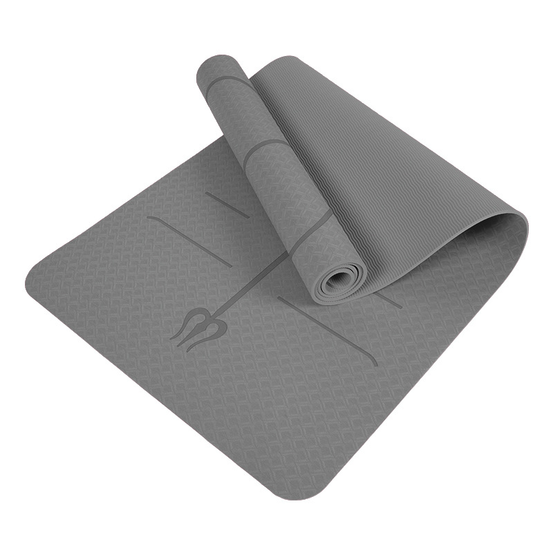 TPE瑜伽墊體位線單層單色加寬運動健身墊