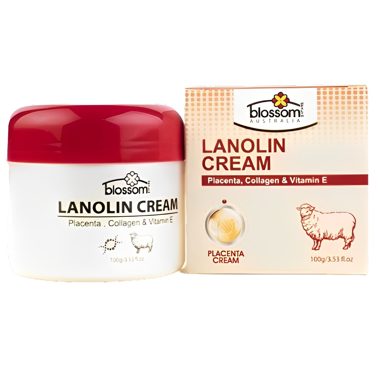 【澳門發貨】blossom綿羊油保濕滋潤霜含維E膠原蛋白100g緊緻皮膚防止乾燥脫皮