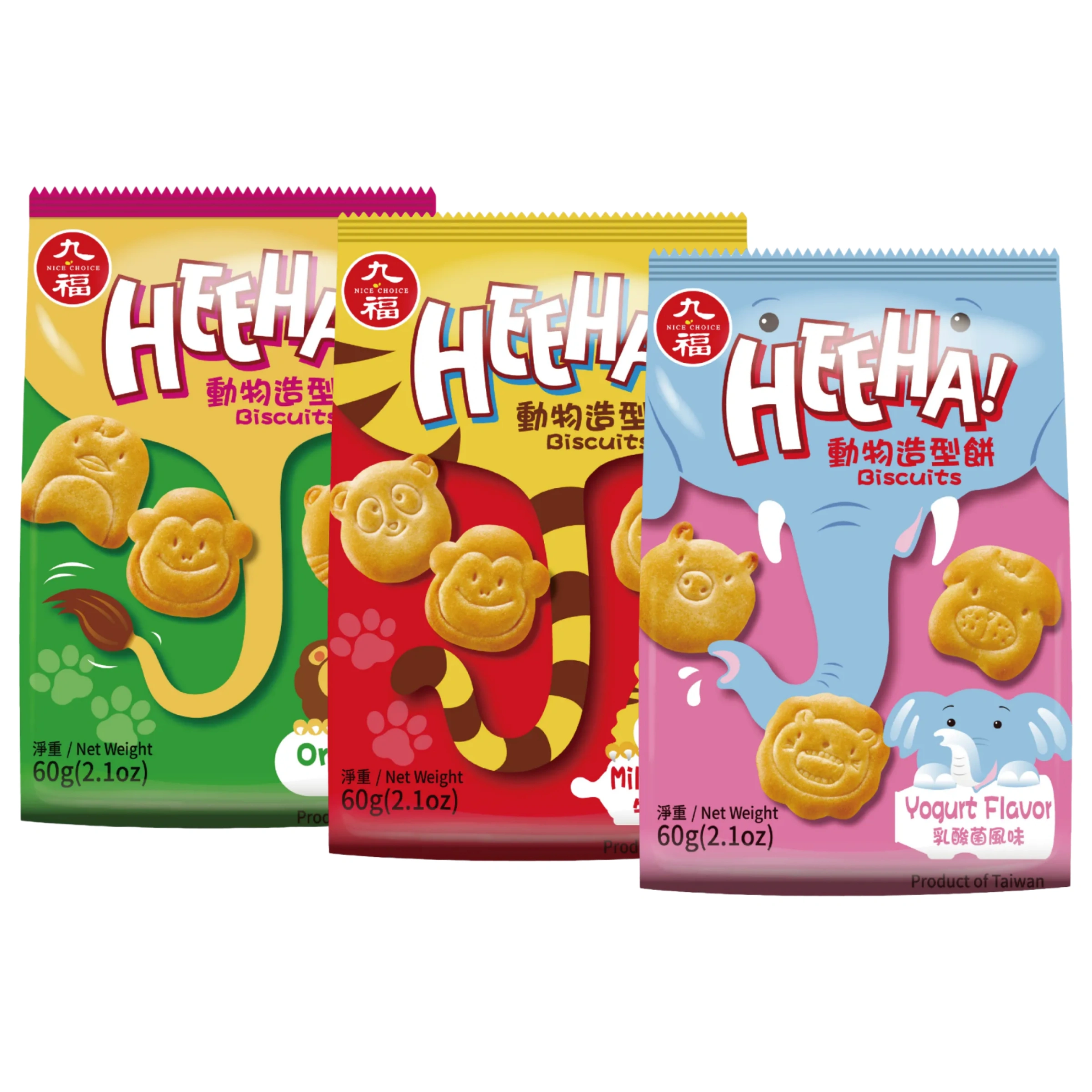 【澳門發貨】(原箱12包）九福動物造型餅乾60g原味/牛奶風味/乳酸菌風味奶素小餅乾