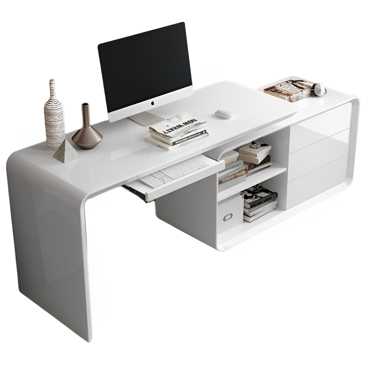 可轉角辦公桌創意設計時尚書桌簡易簡約現代板式烤漆旋轉轉角多功能電腦桌辦公桌寫字臺