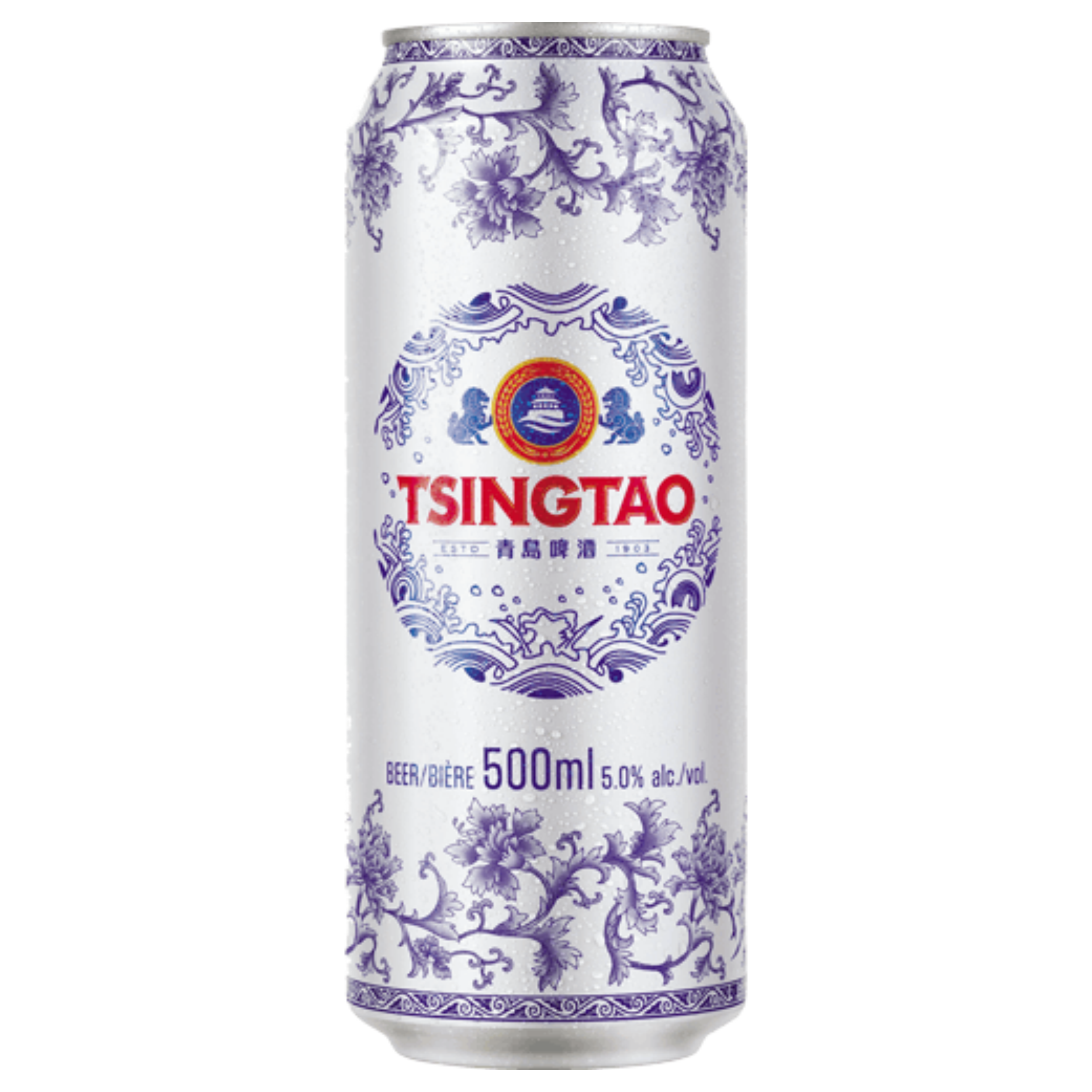 【澳門發貨】（原箱12罐）TsingTao青島啤酒青花瓷500ml高罐裝巨罐青啤