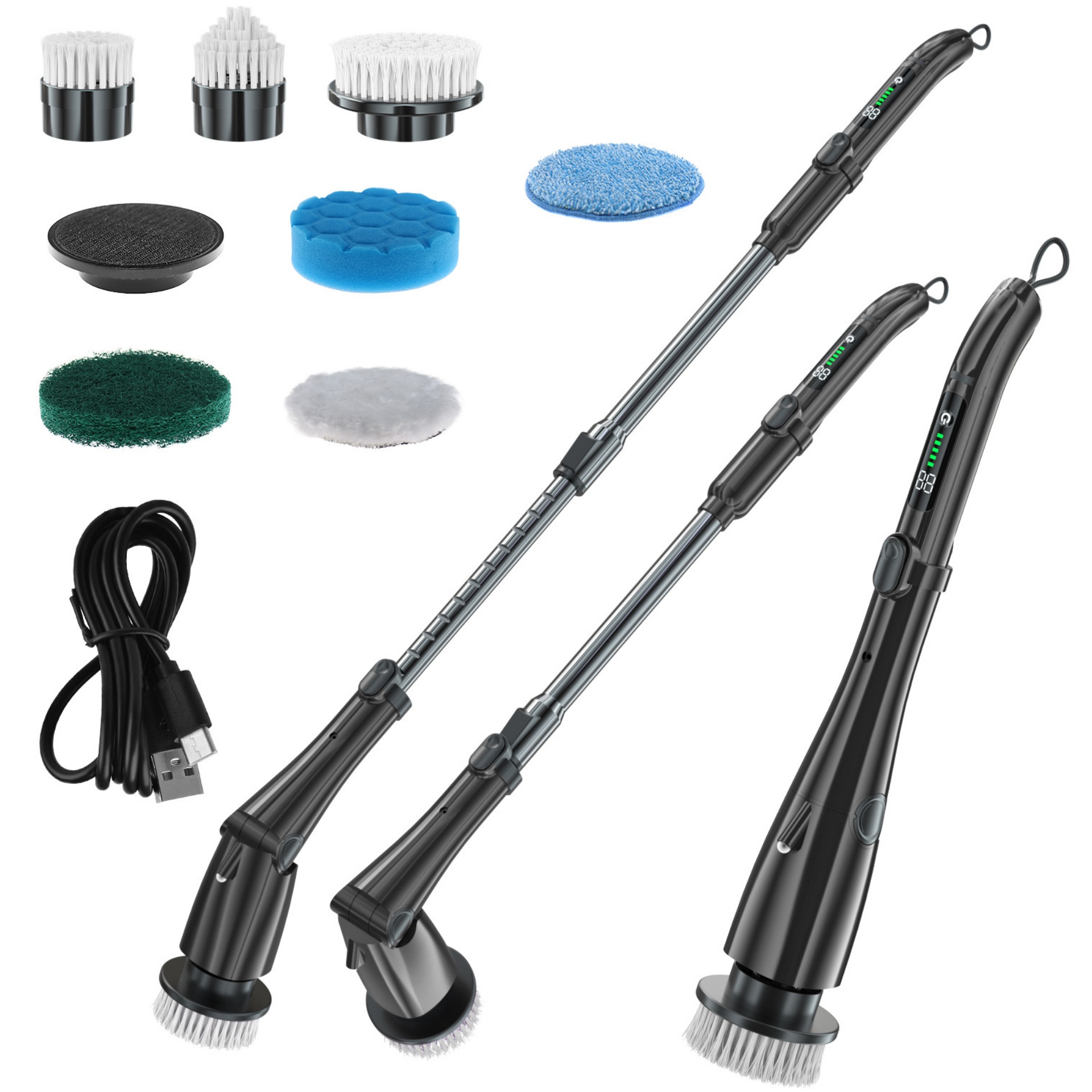 多功能電動清潔刷家用廚房地板洗地刷加長伸縮無線防水清潔刷