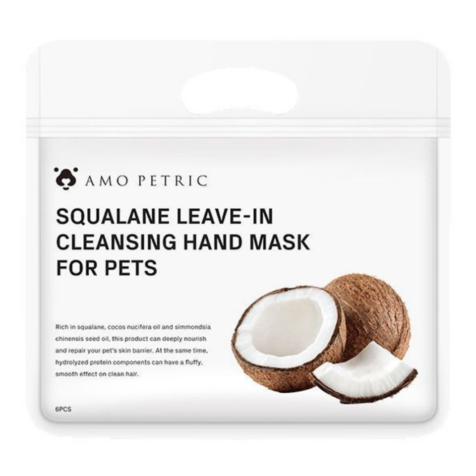 （5包起購）Amo Petric 阿默寵物角鯊烷免洗手套濕巾 6枚裝
