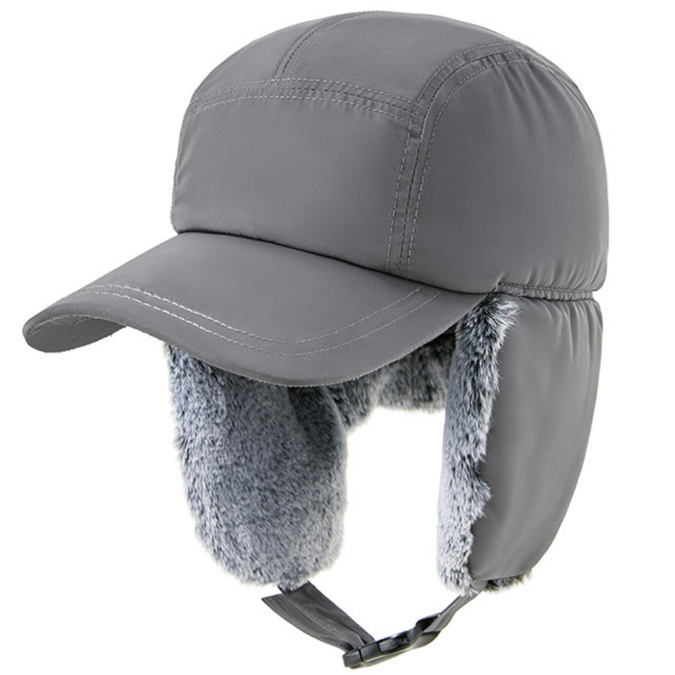 速乾加厚護耳棒球帽秋冬男款保暖鴨舌帽子護耳防寒滌綸棒球帽老頭防風雪耳罩
