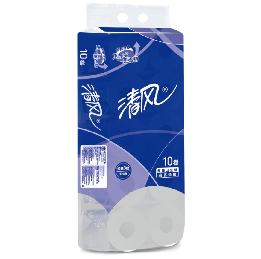 【澳門發貨】清風卷筒衛生紙3層平紋*275段*10卷商務用紙商用家用捲紙捲筒紙生活用紙廁所用紙衛生紙廁紙