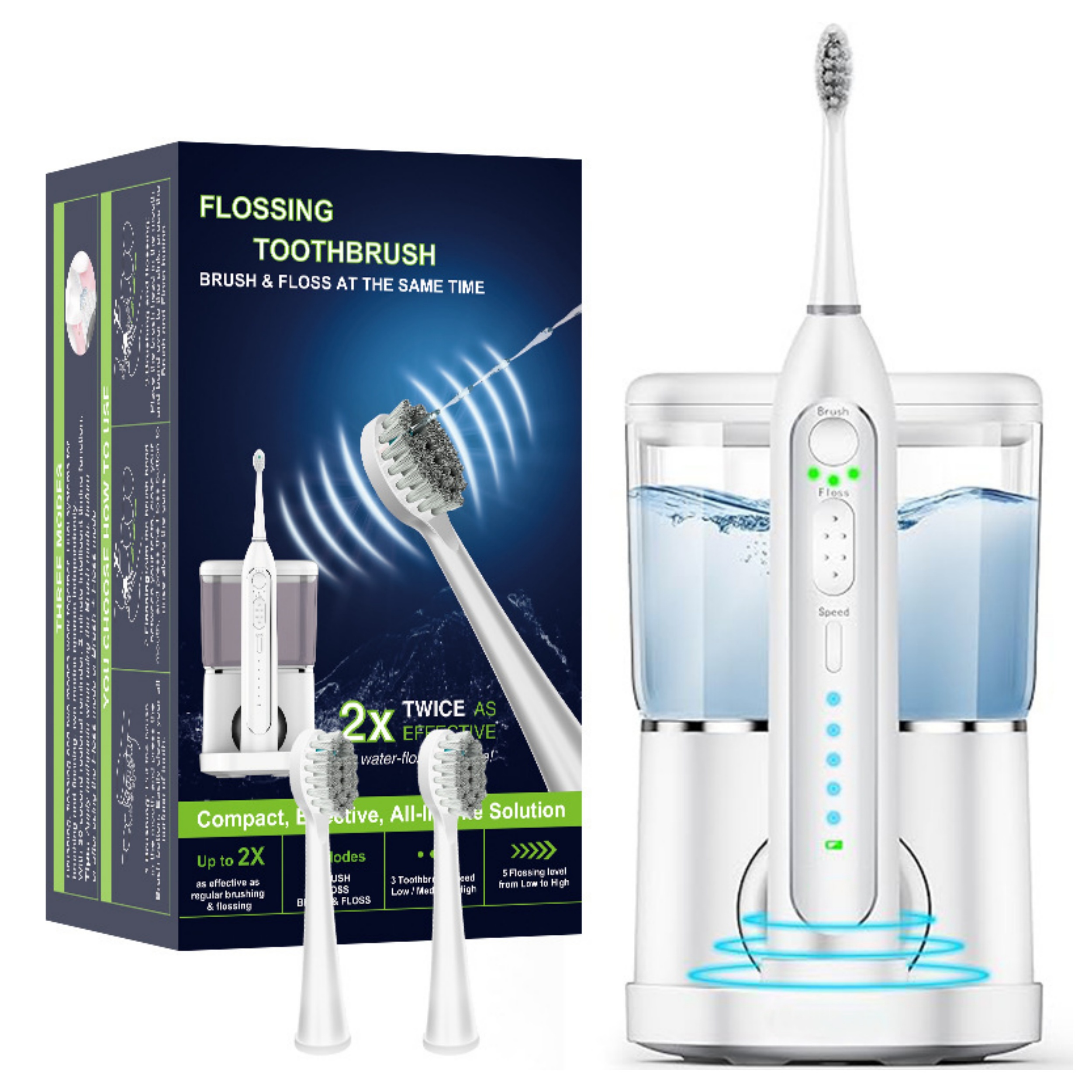 二合一沖刷器牙刷水牙線沖刷一體二合一電動牙刷可攜式大容量沖牙器