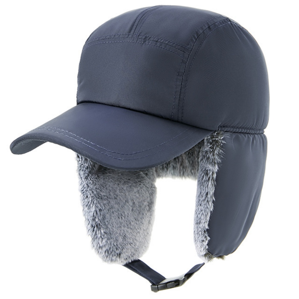 速乾加厚護耳棒球帽秋冬男款保暖鴨舌帽子護耳防寒滌綸棒球帽老頭防風雪耳罩