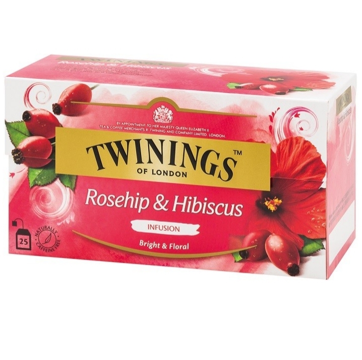 【澳門發貨】6盒 TWININGS 川寧玫瑰果洛神花茶25包裝花草茶花果茶袋裝茶包