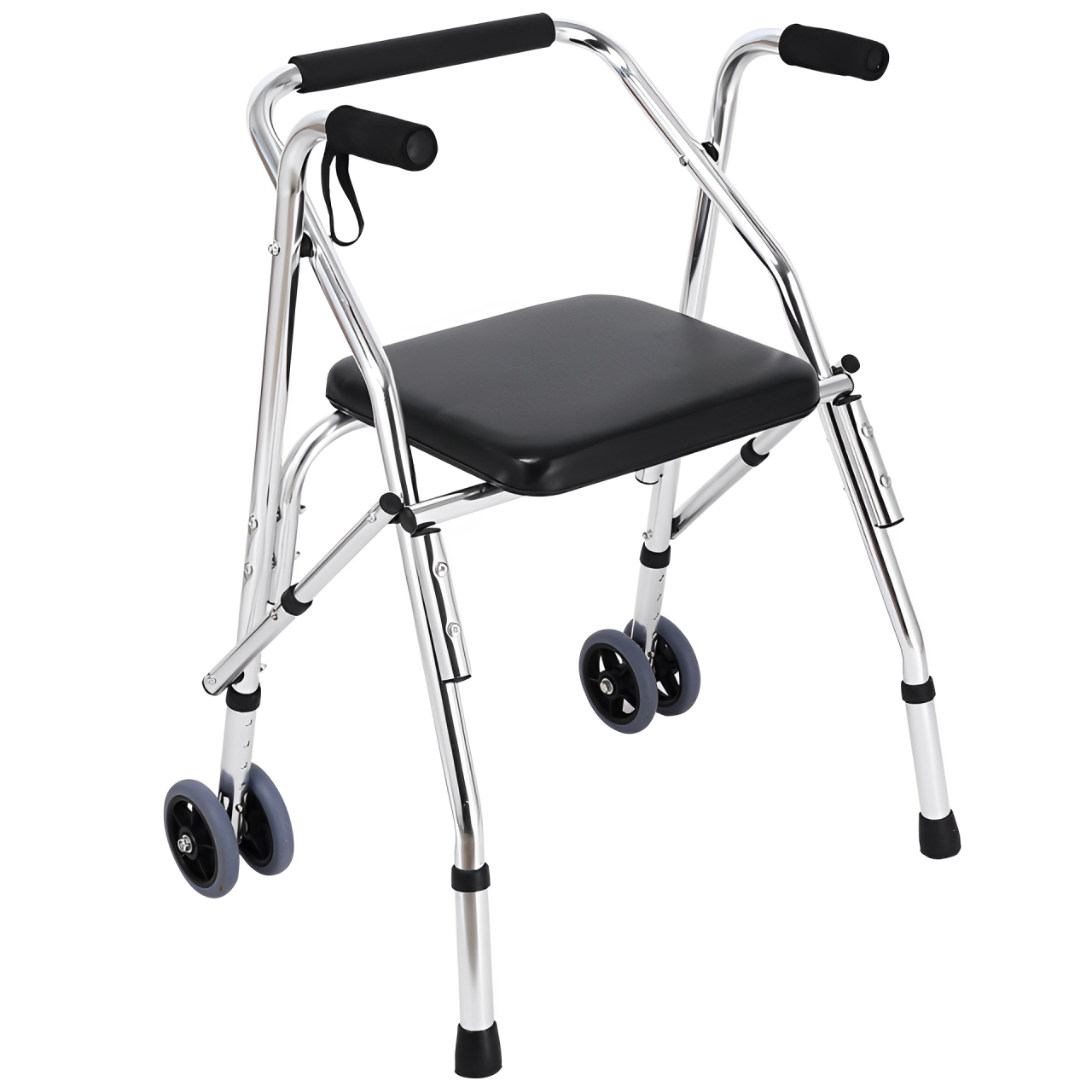可折疊助行器老年人殘疾人助行器帶輪帶座助行器鋁合金助行器折疊助步器