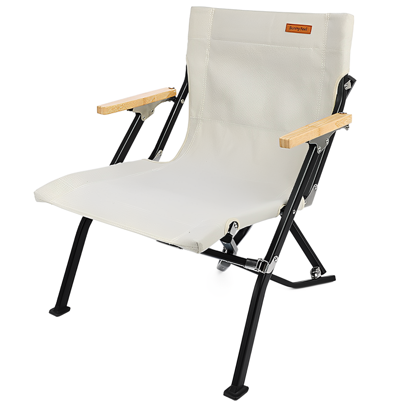 SunnyFeel航空鋁合金海狗椅戶外露營折疊椅子竹扶手帆布椅子輕便家用椅