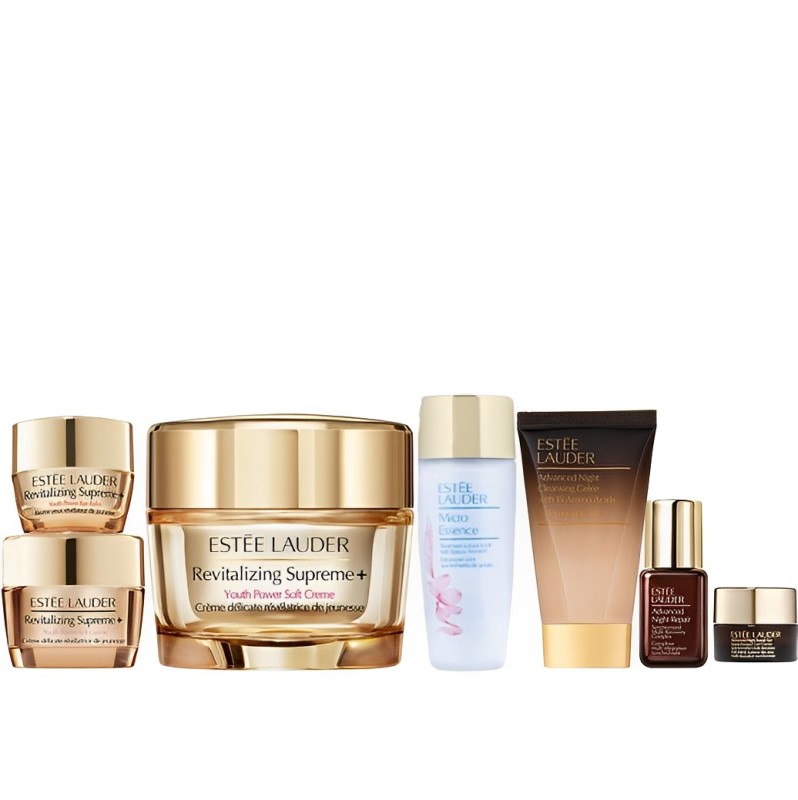 【澳門發貨】[熱銷] ESTÉE LAUDER 雅詩蘭黛新生活膚彈活輕盈面霜套裝（新生活膚彈活輕盈面霜75ml+升級新生活膚彈活輕盈面霜5ml+新生活膚彈活眼霜5ml+櫻花微精華活膚原生液30ml+再生基因潔面啫喱30ml+升級再生基因修復精華7ml+升級再生基因修復亮眼眼霜5ml）