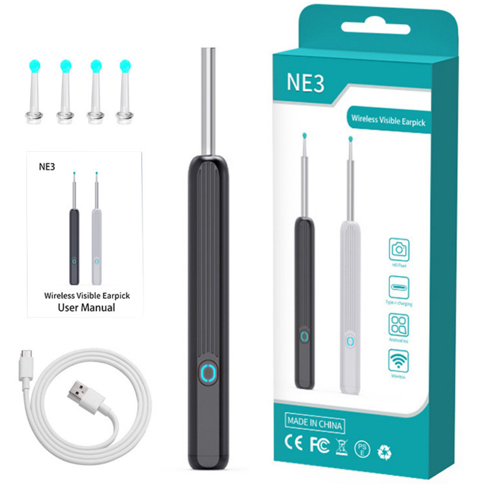 可視挖耳勺3.6mmWiFi版手機APP高清耳窺鏡發光耳勺掏耳屎采耳工具