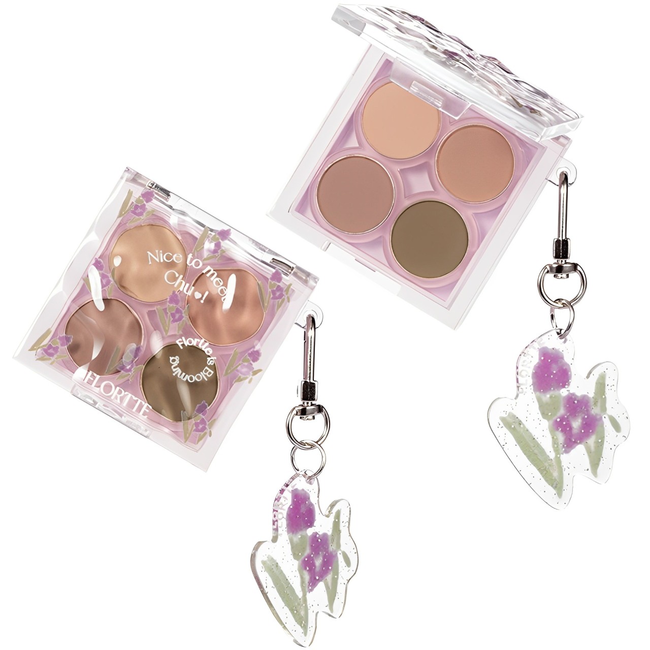 FLORTTE花洛莉亞初吻波波系列四色眼影大地色珠光霧面四色眼影盤