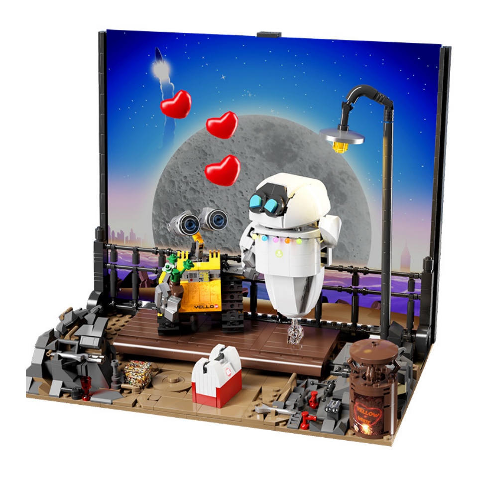 拓樂積木L8003瓦力伊娃機器人電影同款兒童積木拼裝玩具模型擺件