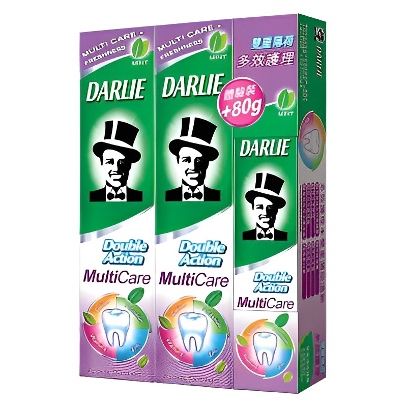 【澳門發貨】Darlie好來雙重薄荷多效護理牙膏180g*2+80g潔齒護齒多效牙膏抗菌抑菌護齦固齒防蛀牙美白牙齒
