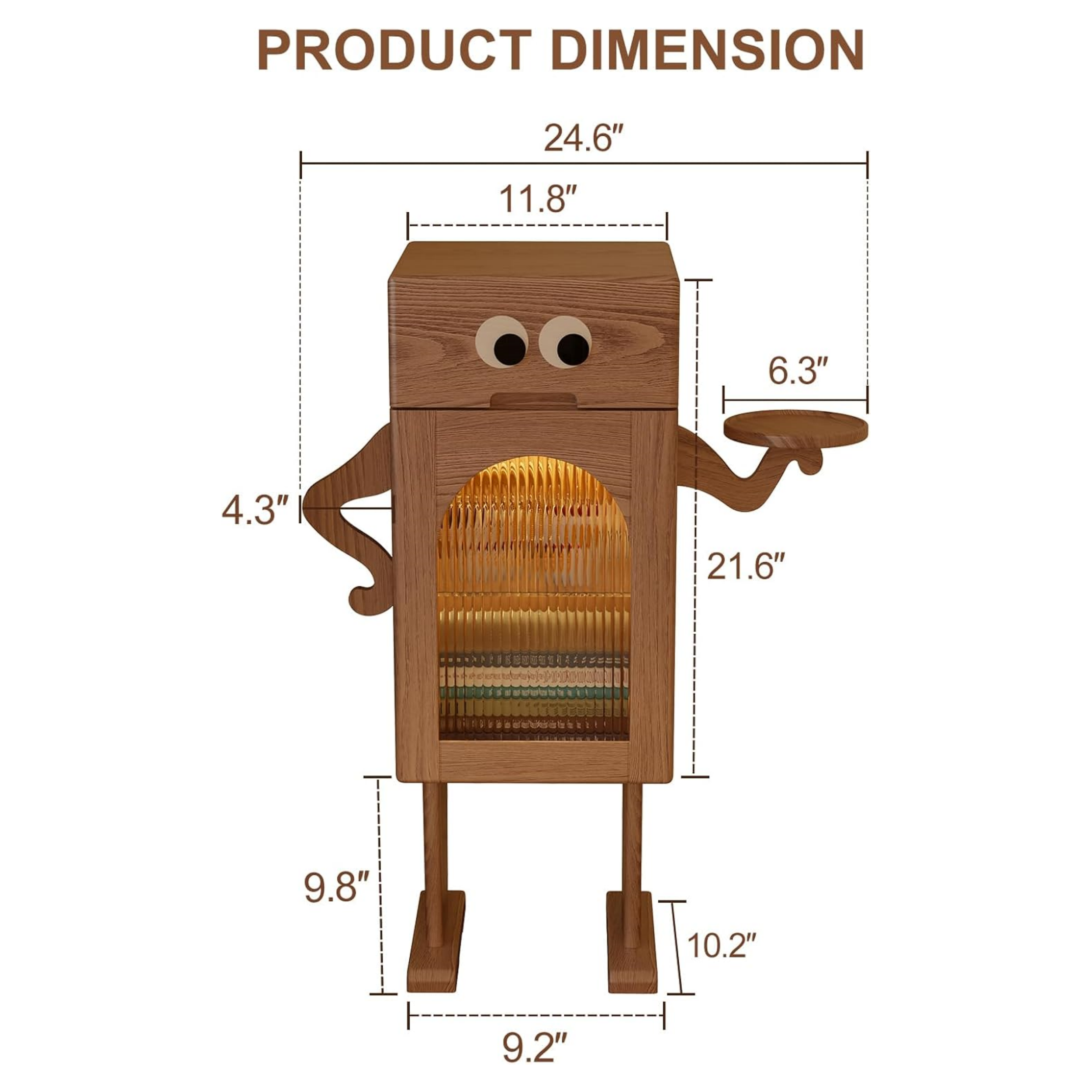 創意機器人邊櫃帶燈客廳沙發茶几置物櫃儲物櫃實木邊幾床頭櫃