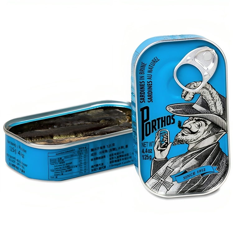 【澳門發貨】PORTHOS葡國老人牌鹽水沙甸魚罐頭125g