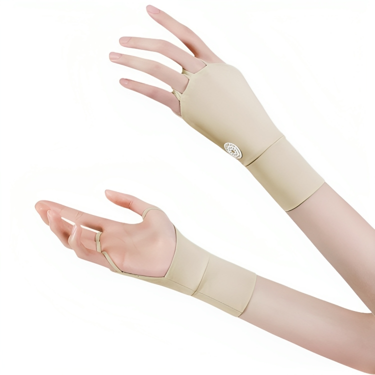 高爾夫防曬手套冰感防紫外線夏季戶外半指冰絲手套女士加長護手腕