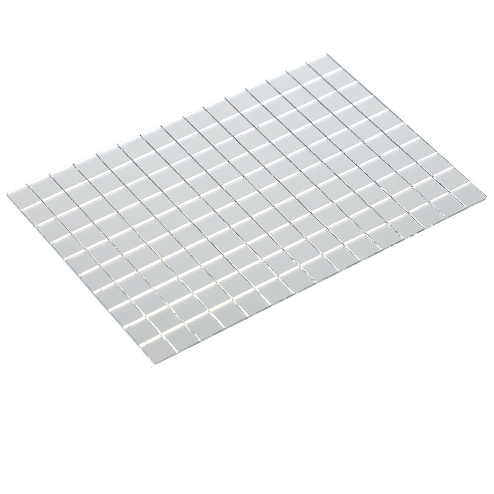 自黏馬賽克鏡片貼3D背景牆鏡子裝飾貼片創意手工DIY格子玻璃牆貼