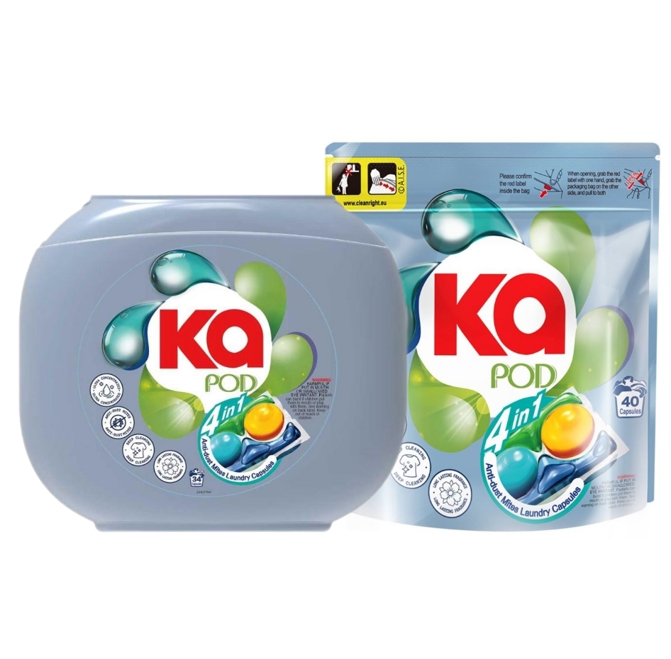 【澳門發貨】王子菁華王子Ka王子菁華4合1抗菌除螨洗衣珠盒裝34粒/袋裝40粒潔淨除臭抗菌抗蟎多功能洗衣凝珠