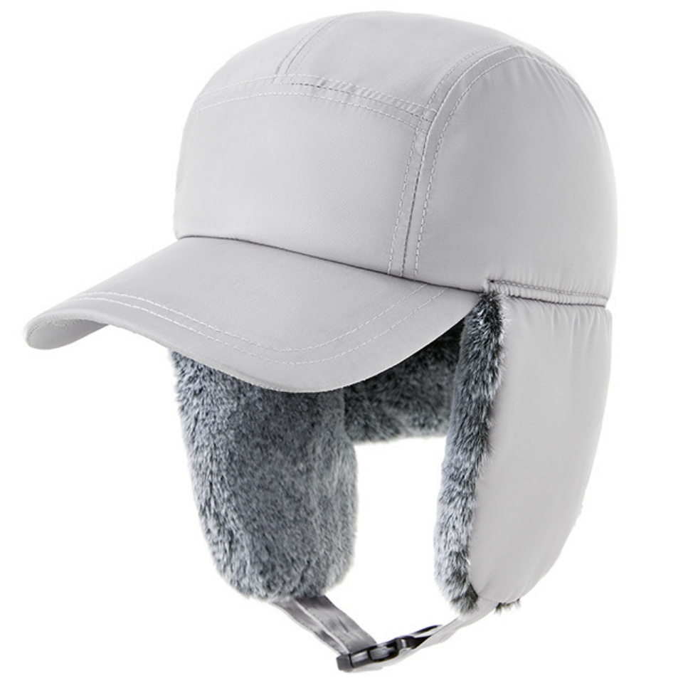 速乾加厚護耳棒球帽秋冬男款保暖鴨舌帽子護耳防寒滌綸棒球帽老頭防風雪耳罩
