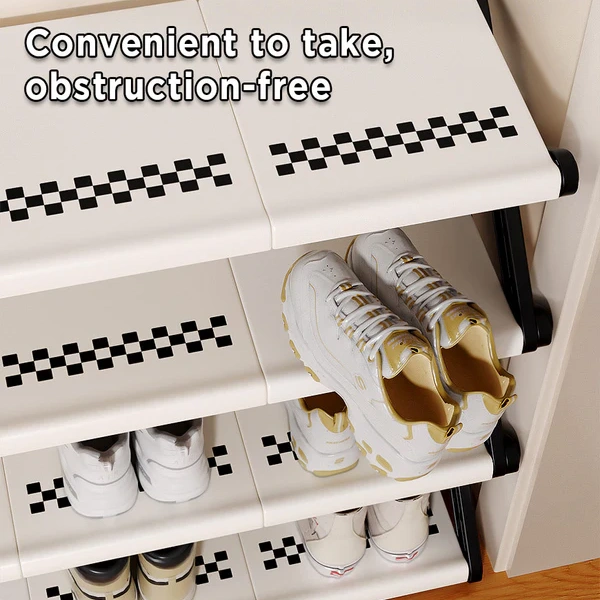 Joybos佳幫手折疊鞋架一拉就用大容量簡易多層免安裝家用室內外入戶鞋架