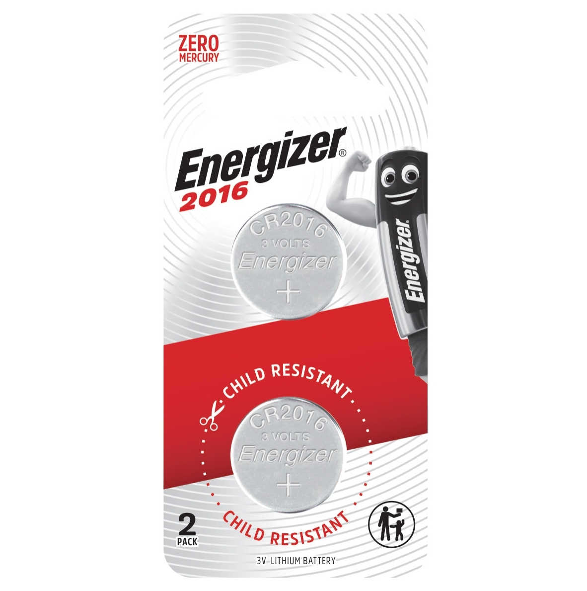 【澳門發貨】Energizer 勁量鈕形鋰電池3V CR2016 2粒裝紐扣電池