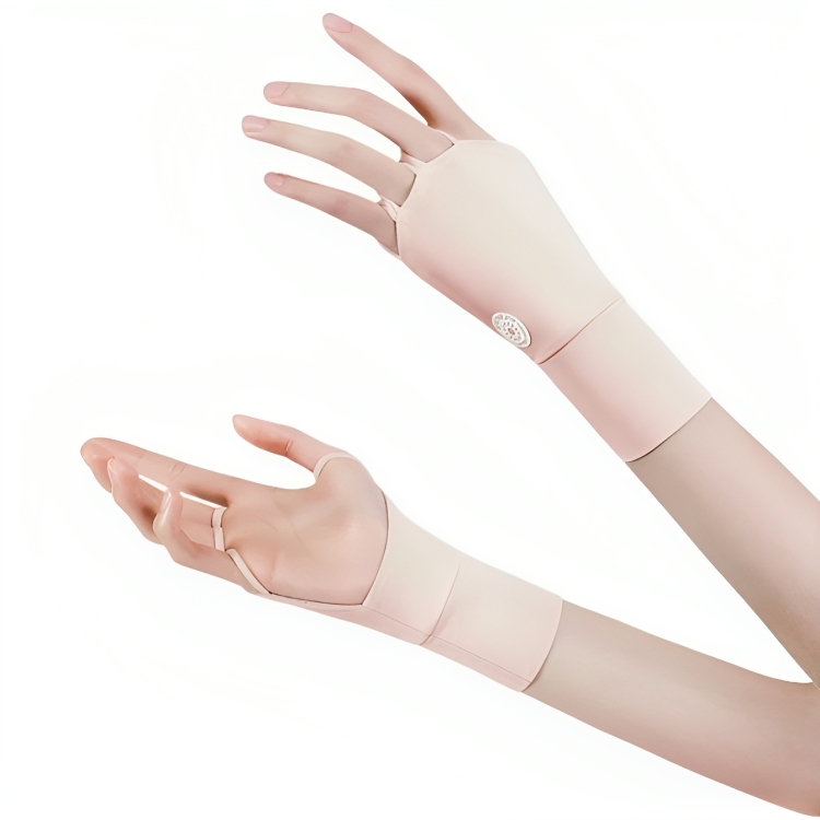 高爾夫防曬手套冰感防紫外線夏季戶外半指冰絲手套女士加長護手腕