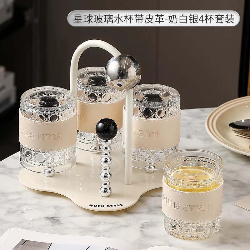 輕奢杯具套裝咖啡廳家用客廳待客茶水杯奶油風喬遷新居杯子高級感