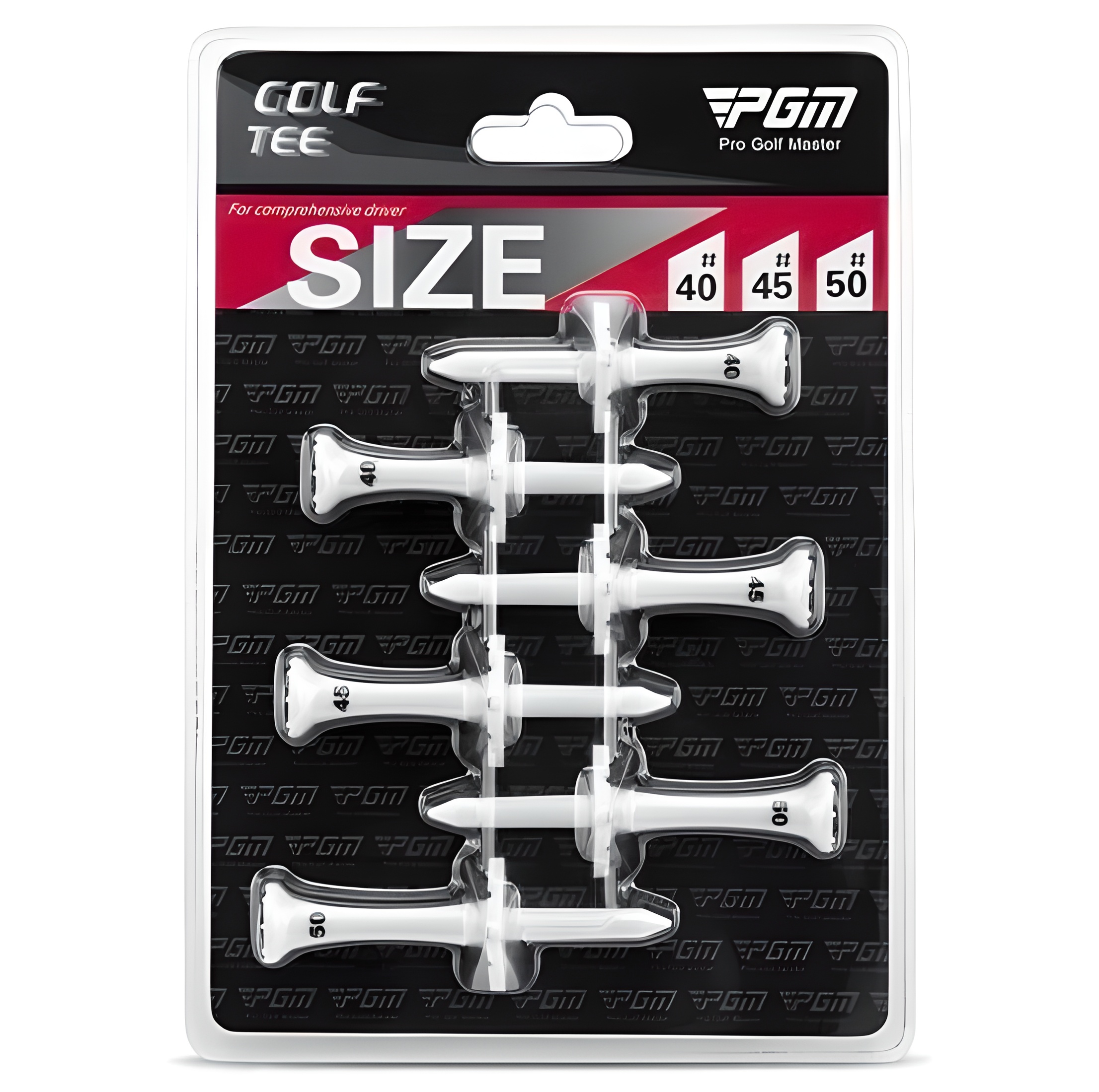 PGM 高爾夫球TEE 6支裝可調節限位瞄準輔助瞄準方向球釘發球木球托球座可調節高度球釘長短球梯深度標記竹