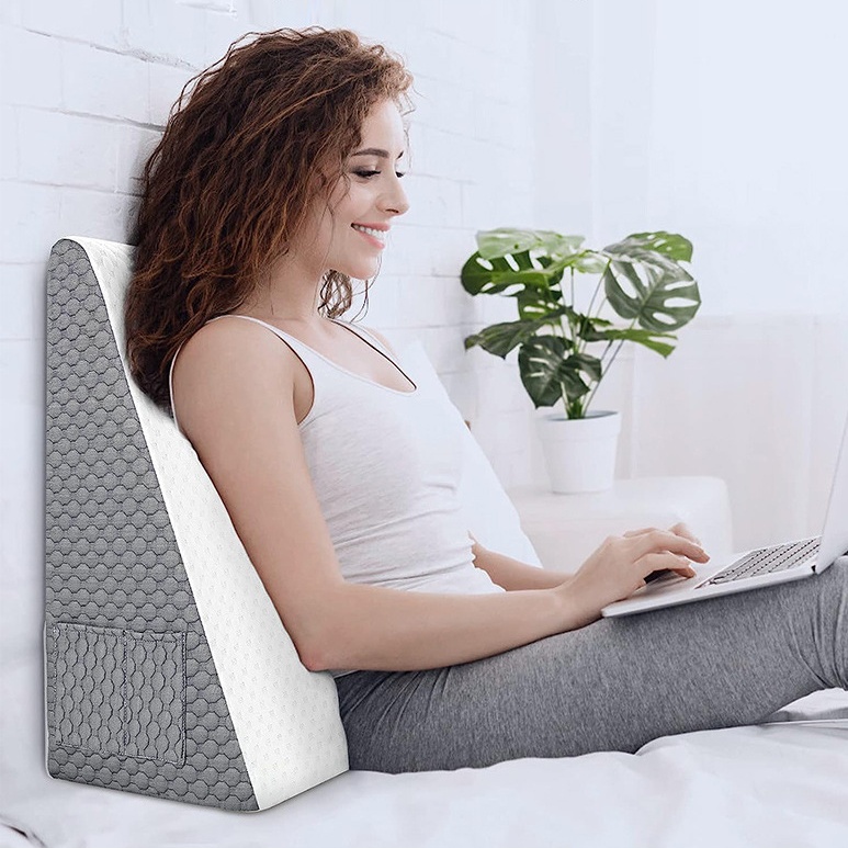 床頭靠墊楔形枕頭記憶泡沫三角墊腰靠背靠