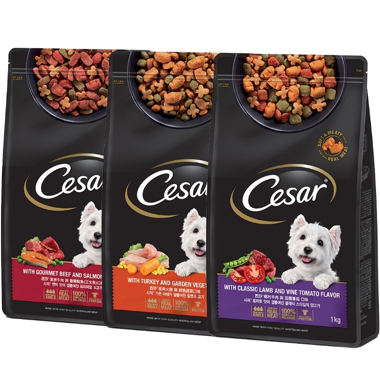 【澳門發貨】（原箱6包）Cesar西莎精緻狗糧1kg葵花油礦物質幫助皮毛亮麗維護腸道益生菌天然膳食纖維富含DHA