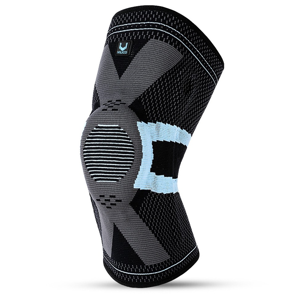 單只高彈運動護膝夏季專業跑步登山籃球運動護膝彈簧針織透氣防滑半月板護具