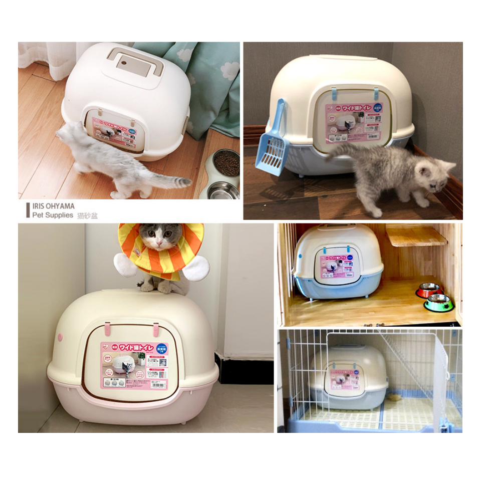 IRIS愛麗思全封閉貓砂盆+貓砂墊 特大號貓廁所封閉式貓屎盆防外濺貓砂墊落砂板控砂板寵物貓咪貓腳墊蹭腳