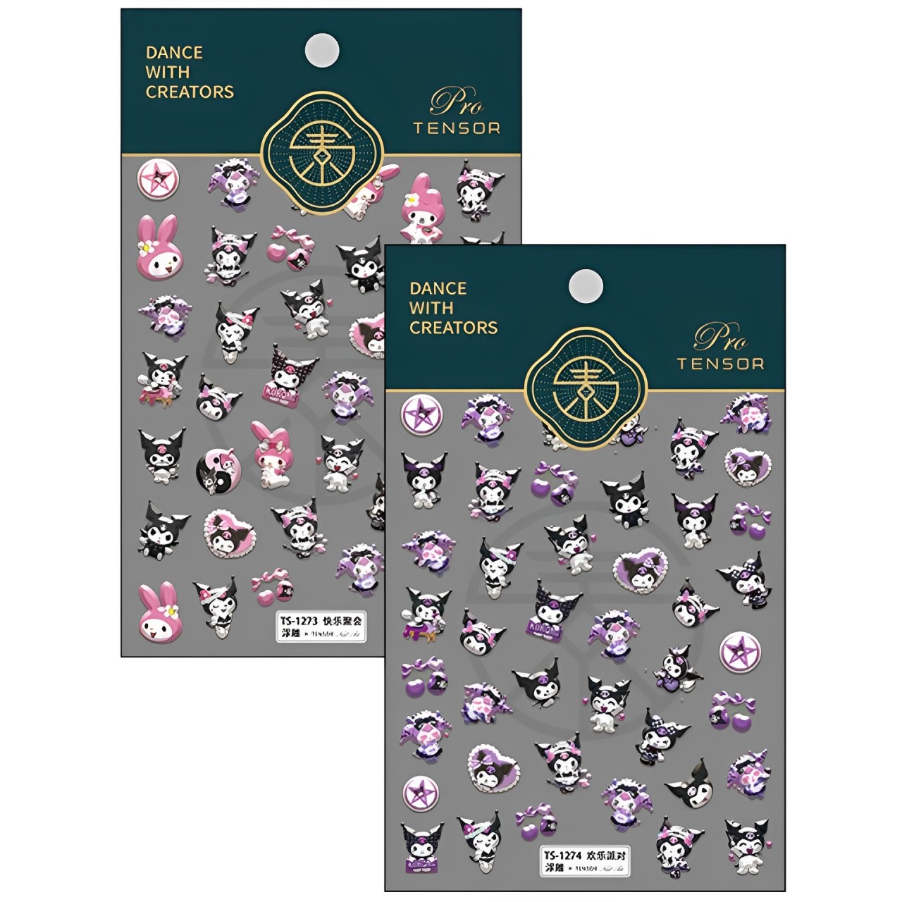 浮雕薄韌美甲貼紙背膠指甲貼紙飾品KUROMI MELODY造型立體系列