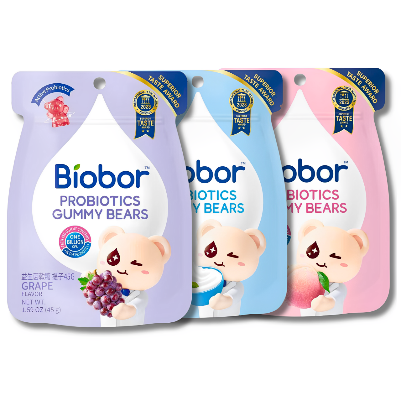 【澳門發貨】（原箱8包）Biobor 益生菌軟糖 45g 提子/乳酪/香桃味