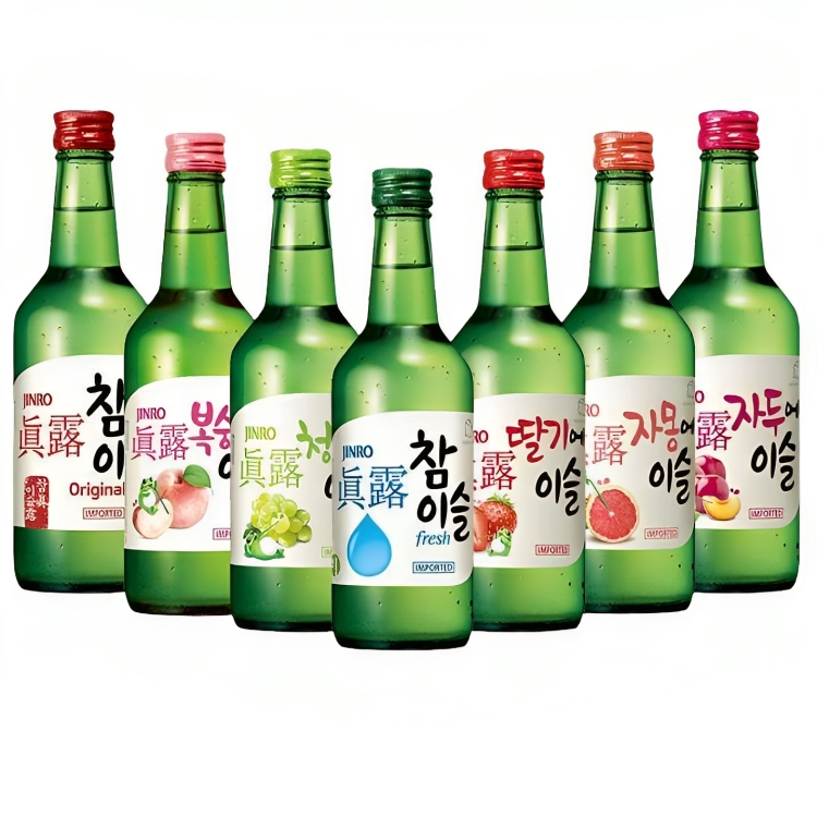 【澳門發貨】（原箱12瓶）JINRO 真露燒酒360ml水蜜桃味/草莓味/西柚味/青葡萄味/李子味/竹炭味/新竹炭味